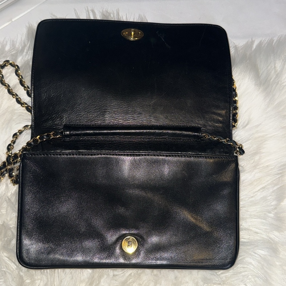 BALLY Chain Shoulder Bag Leather Black Authentic used condition- Rehab - Picture 7 of 14